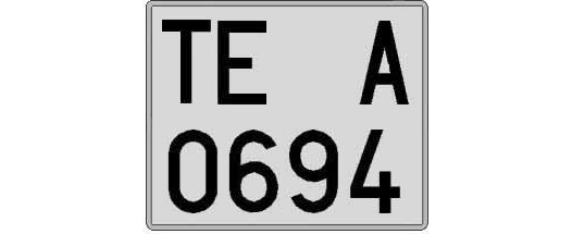 TE0694A matricula cuadrada