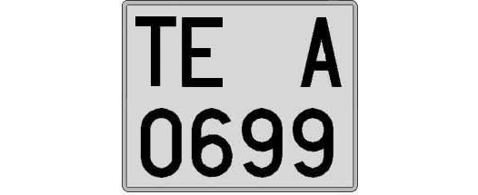 TE0699A matricula cuadrada
