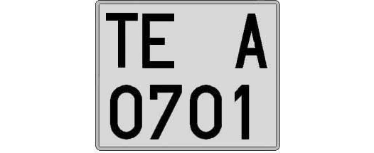 TE0701A matricula cuadrada
