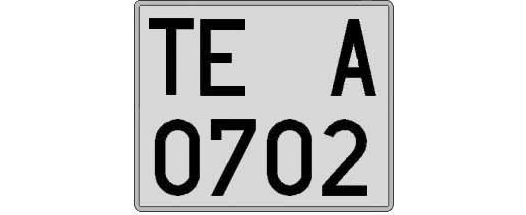 TE0702A matricula cuadrada