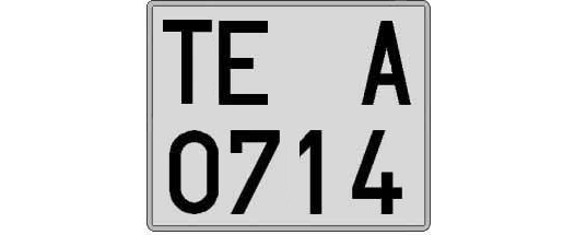 TE0714A matricula cuadrada
