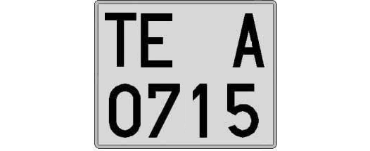 TE0715A matricula cuadrada