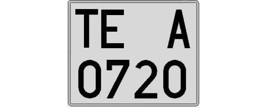 TE0720A matricula cuadrada