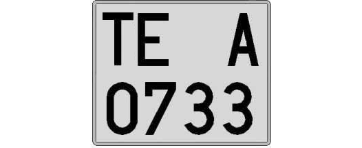 TE0733A matricula cuadrada