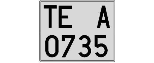 TE0735A matricula cuadrada