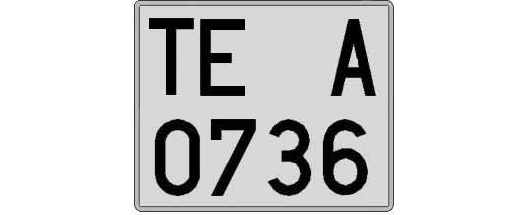 TE0736A matricula cuadrada