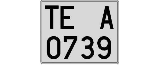 TE0739A matricula cuadrada