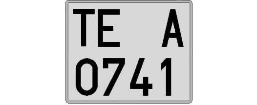 TE0741A matricula cuadrada
