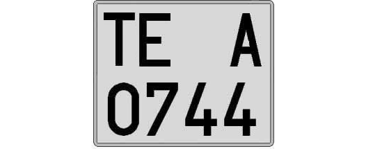 TE0744A matricula cuadrada