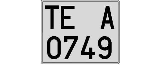 TE0749A matricula cuadrada