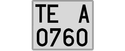 TE0760A matricula cuadrada