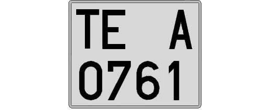 TE0761A matricula cuadrada