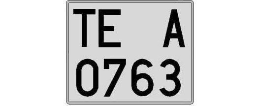 TE0763A matricula cuadrada
