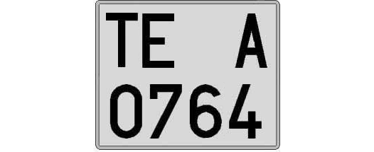 TE0764A matricula cuadrada
