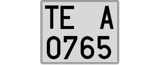 TE0765A matricula cuadrada
