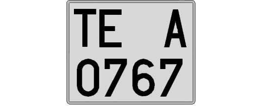 TE0767A matricula cuadrada