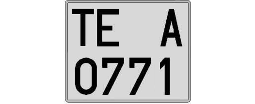 TE0771A matricula cuadrada