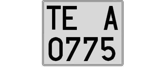 TE0775A matricula cuadrada
