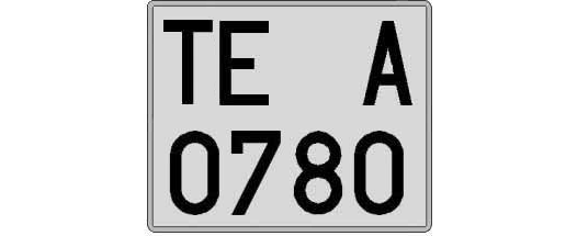TE0780A matricula cuadrada