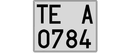 TE0784A matricula cuadrada