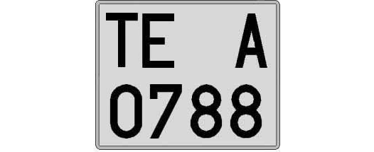 TE0788A matricula cuadrada