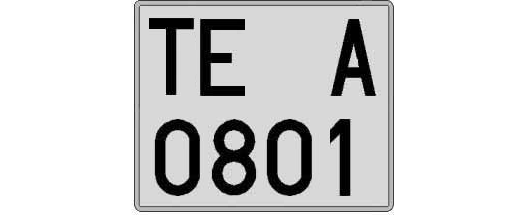 TE0801A matricula cuadrada