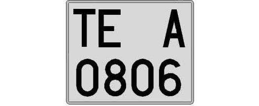 TE0806A matricula cuadrada