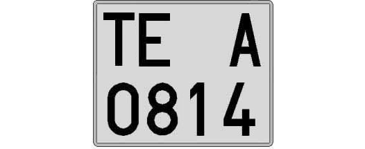 TE0814A matricula cuadrada