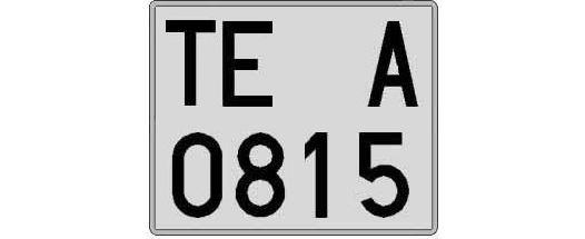 TE0815A matricula cuadrada
