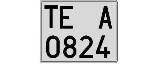 TE0824A matricula cuadrada