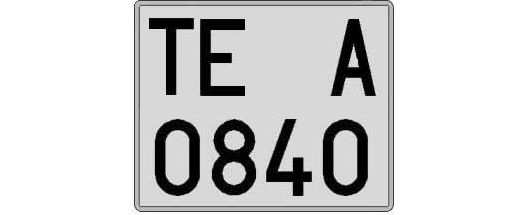 TE0840A matricula cuadrada