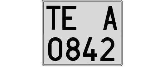 TE0842A matricula cuadrada