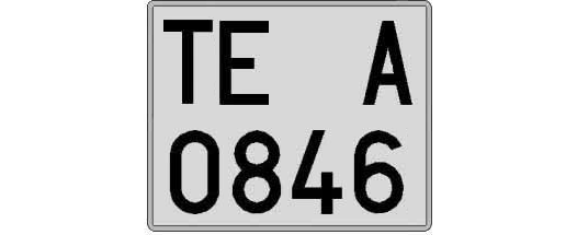 TE0846A matricula cuadrada