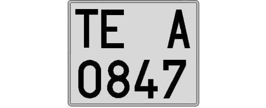 TE0847A matricula cuadrada