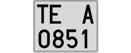TE0851A matricula cuadrada