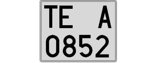 TE0852A matricula cuadrada