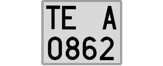 TE0862A matricula cuadrada
