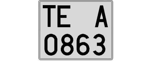 TE0863A matricula cuadrada