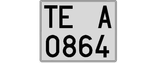 TE0864A matricula cuadrada