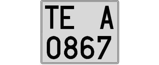 TE0867A matricula cuadrada