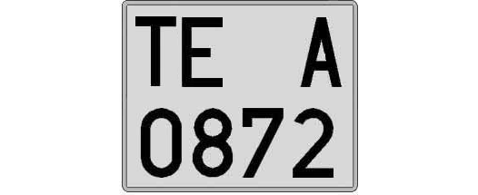 TE0872A matricula cuadrada