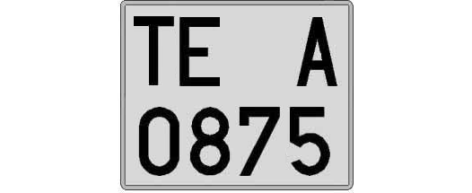 TE0875A matricula cuadrada