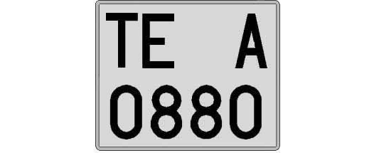 TE0880A matricula cuadrada