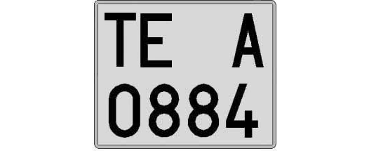 TE0884A matricula cuadrada