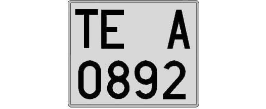 TE0892A matricula cuadrada