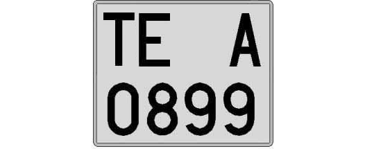 TE0899A matricula cuadrada