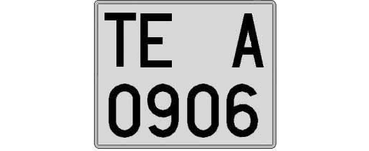 TE0906A matricula cuadrada