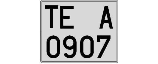 TE0907A matricula cuadrada
