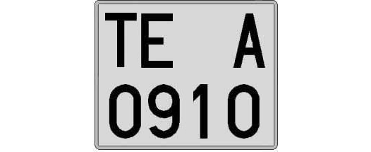 TE0910A matricula cuadrada