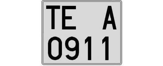 TE0911A matricula cuadrada